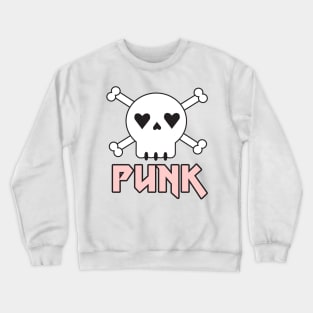 Pink Skull and Crossbones Skulls Skeleton Punk Pattern Crewneck Sweatshirt